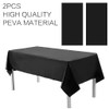Jepeux 2 Packaging Black Plastic Tablecloth, 54 inch x108 inch