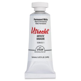 Utrecht Artists' Gouache - Permanent White, 14 ml tube