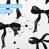 Cute Shower Curtain Fancy Black Bow Fabric Bowknot Shower Curtains
