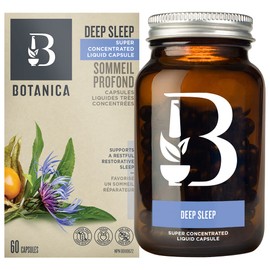 Botanica Deep Sleep Liquid Capsules with Ashwagandha & Passionflower C Supports Deep and Restful Sleep C Whole Herb Formula, Non-GMO, Vegan and Gluten Free C 60 Capsules (30 Servings)