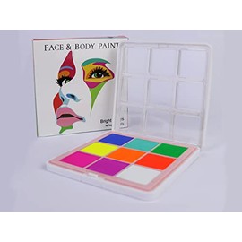 Body Painting Face Painting Set of Water Colours - 9 Pieces Bright Set (27 g)