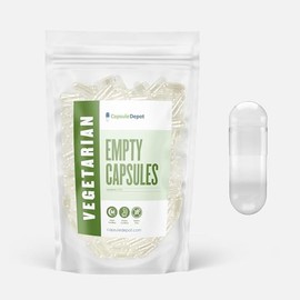 Capsule Depot - Clear Size 2 Empty Capsules - 100 Count Clear Empty Vegan Capsules - Vegetarian Empty Pill Capsules- DIY Vegetable Capsule Filling- Veggie Pill Capsules Empty Caps Pills