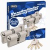 GERCAR Pro Set of 2 Knob Cylinders Simultaneous Locking 60