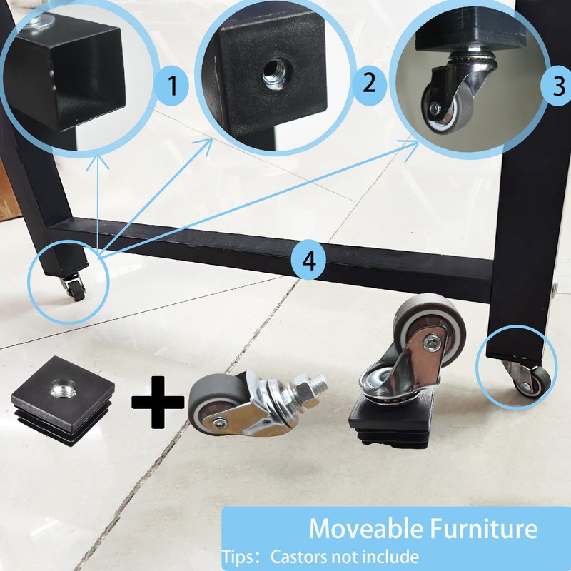 MyyiTar 8 Pcs Square Chair Leg Floor Protector, Furniture Leg