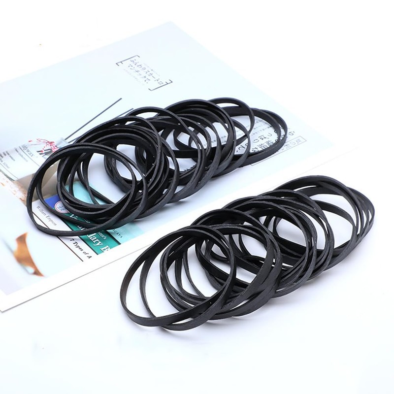 Wide Rubber Bands, Elastic Rubber, Black, Width 0.2 inches (5