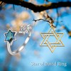 Star of David Rings Adjustable 925 Sterling Silver Abalone Rings