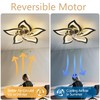haodengshi 27" Black Geometric Ceiling Fan Lights with Remote, 6