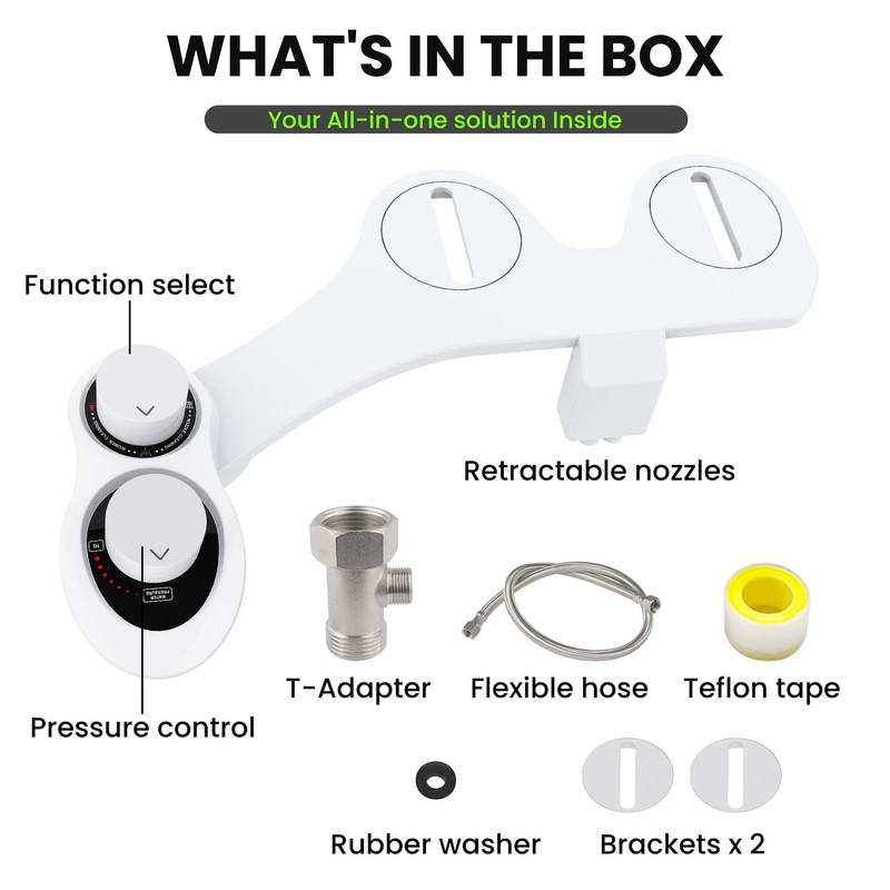 Terapaton RV Bidet Toilet Seat Attachment, RV Bidet for Camper