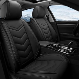 ACDY Car Seat Covers Fit for Ford transit-250 2000-2026, Stylish Sport Seat Covers, Waterproof Wear-Resistant Premium Nappa Leather Car Seat Cover.(2 Pcs Front/Pure Black)