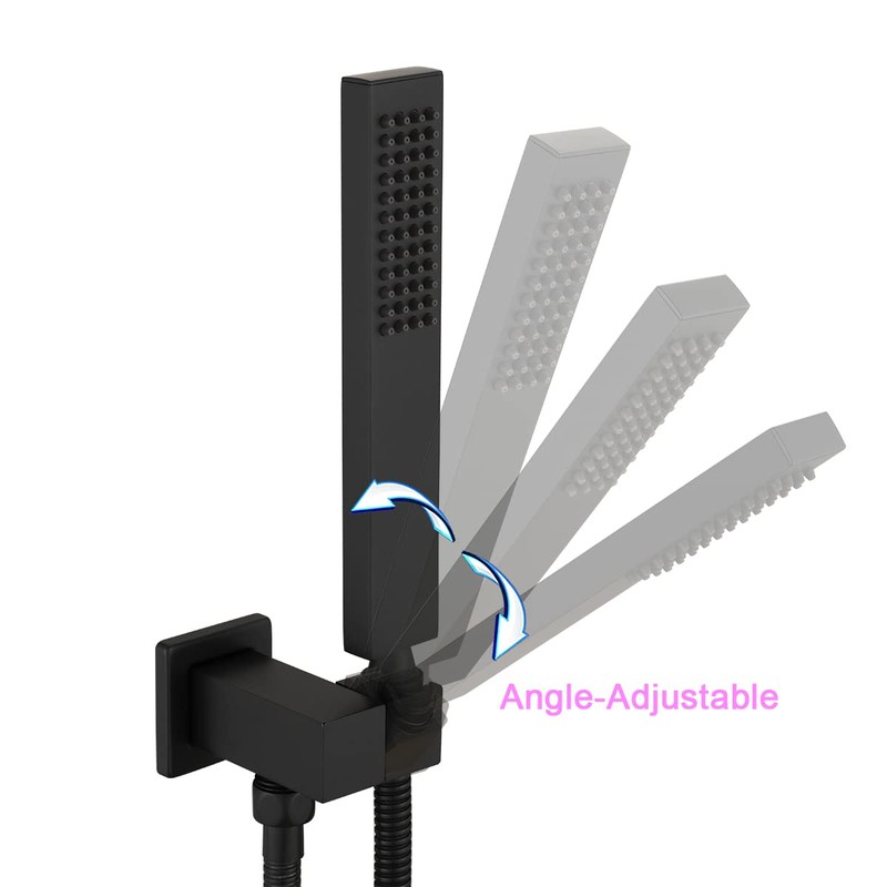 Asyas Brass High Pressure Hand Held Shower Wand Square Head