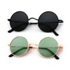 KALIYADI Round Polarized Sunglasses for Men Women Retro Metal Hippie