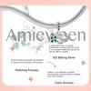 Amieween 925 Sterling Silver Charm Bead Lucky Clover Pendant Compatible