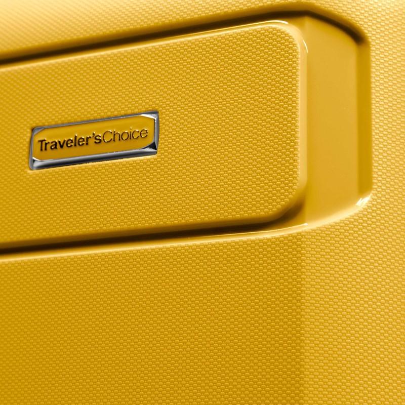 Traveler's Choice Pagosa Indestructible Hardshell Expandable Spinner Luggage, Yellow, 22-Inch