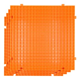 Stained Glass Cutting Mat, Solid Bottom Plastic Grid, Stained Glass Tools and Supplies, Orange, 4 Pack