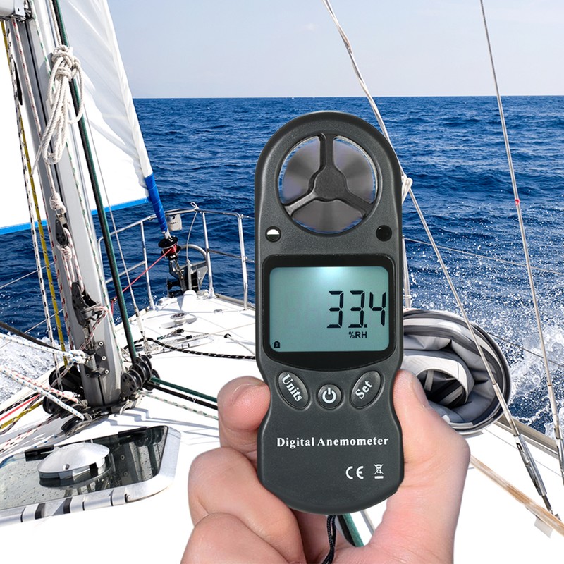 8 in 1 Handheld Digital Anemometer Wind Speed/Temperature/Humidity/Wind Chill/Heat Index/Dew