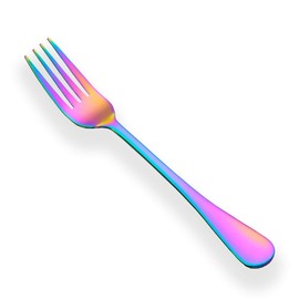 Rainbow Dinner Forks Set of 4, Berglander Stainless Steel Titanium Mutil-Color Plating Fork Set, Colorful Forks And Spoons Silverware, Table Forks Set Sturdy And Dishwasher Safe