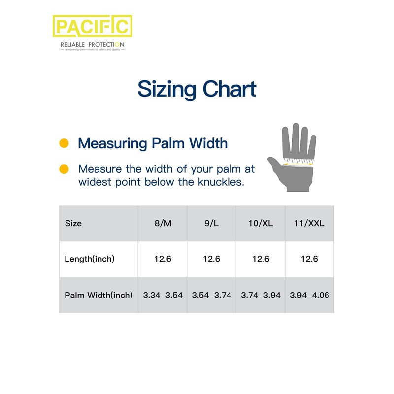 PACIFIC 2 Pairs Chemical Resistant Gloves, Heavy Duty Industrial Rubber