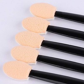 150 aplicador de sombra de ojos desechable de espuma cepillo de maquillaje esponja con punta ovalada aplicadores de sombra de ojos doble cara con una caja