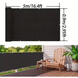 2.95 * 16.4FT Garden Balcony Privacy Screen Fence-Resistant Outdoor Privacy Solution to Enhance Your Garden, Patio, or Balcony with Stylish Seclusion and Easy Installation,Black