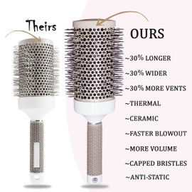 Mr Big Hair Brush, Extra Long & Wide, All-Nylon Blend Bristles, Ionic, Nano Technology Thermal Ceramic, Unisex, Fast Drying, Adds Volume & Shine