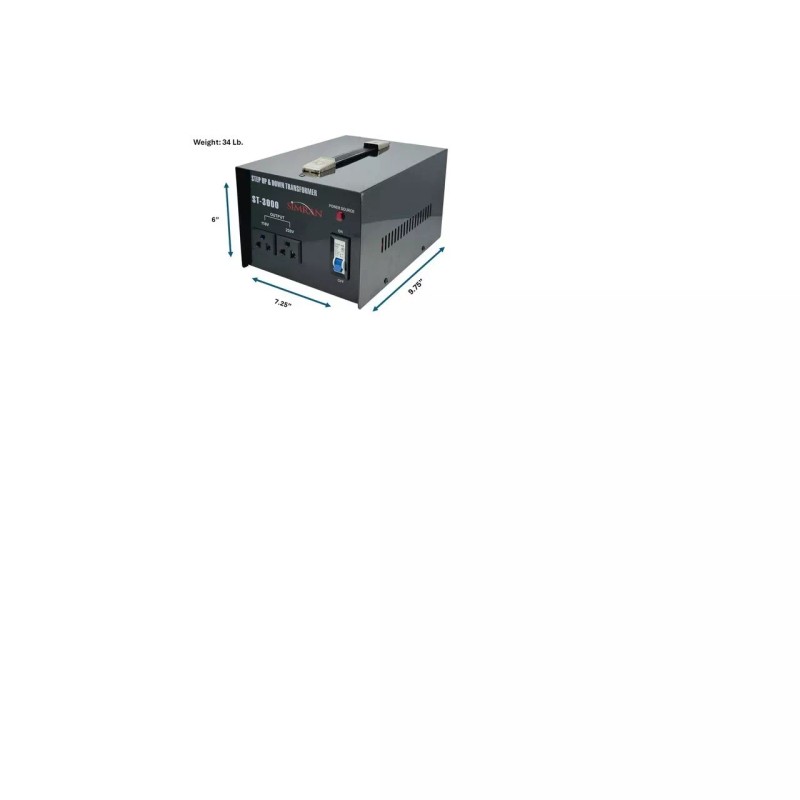 Simran ST-3000 Watt Voltage Converter Transformer - Heavy Duty Step