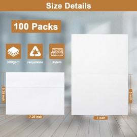 Silunkia 100 Packs White Blank Note Cards and Envelopes 5 x 7 Folded Cardstock and A7 Envelopes Self Seal for Wedding Invitations, Party, DIY Greeting Cards, Thankgiving Cards, Baby Shower