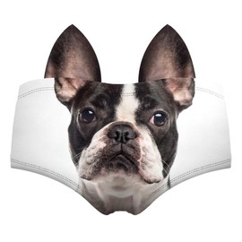 Babalet Women's 3D Funny Animal Look Underwears Sexy Naughty Briefs With Cute Ears,Frenchie Dog,S