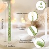 Scandinavian Tall Candle 10 in Green Printed Taper Candles Hand
