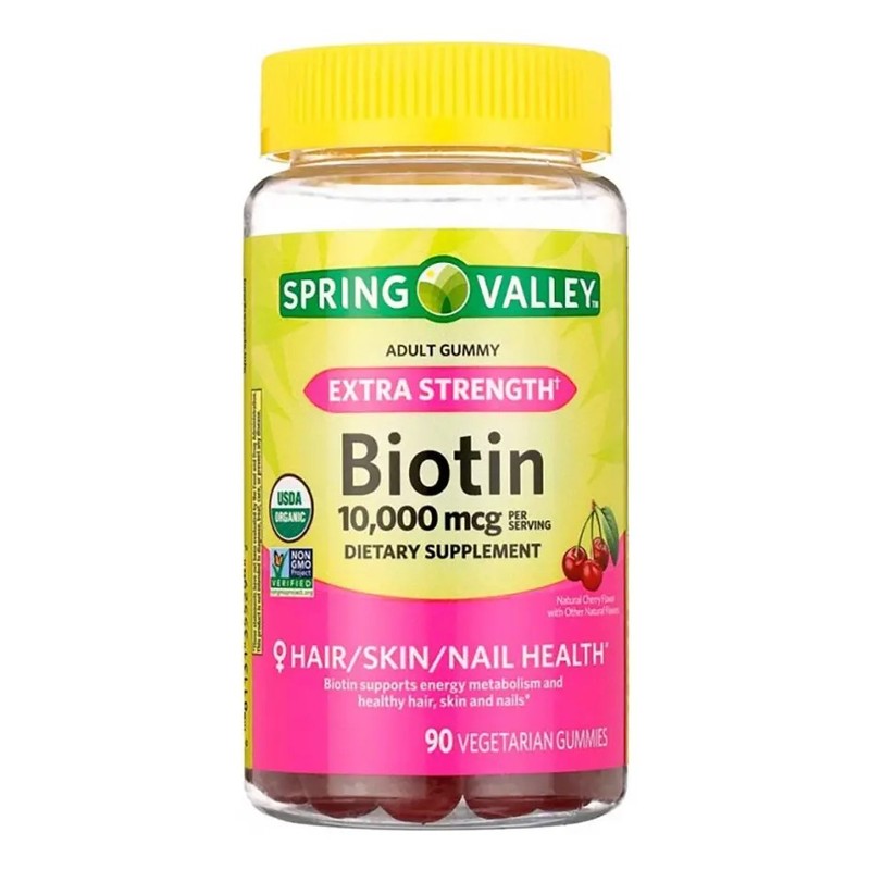 Biotina 10000 Mcg Extra Fuerza Super Premium 90 Gomitas Sabor