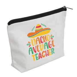 WZJHCL Nacho Average Teacher Makeup Pouch Bag Mexican Teacher Cosmetic Kit Bag Teacher Appreciation Gift Teacher Life Gift, Nacho Average Teacher, Fashion