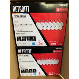 Utilitech 12-Pack Utilitech Retrofit Kit White 4-in 650-Lumen Switchable White Round LED
