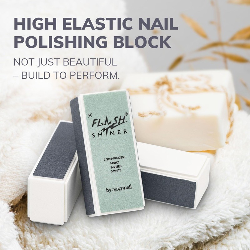 Design Nail Flash Shiner® Block – 3-Way Nail Buffer –