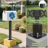 KOMOHOM 43" Mailbox Post with Mounting Bracket, Black In-Ground Mounting