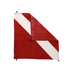Sunshine Joy SCUBA Diver Down Dive Flag Bandana Red With Corner Ties and Pole Sleeve. Functional Fashion.