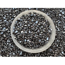 Hematite-Small Chips – Natural Mini Hematite-Small Stones, Crushed Undrilled Hematite-Small, Semi-Tumbled Genuine Hematite-Small (1/2 lb)