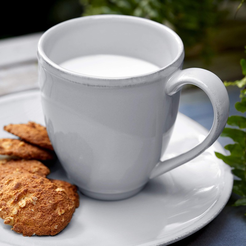 COSTA NOVA Friso Collection Stoneware Ceramic Mug 14 oz, White
