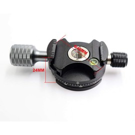 koolehaoda 360° Mini Panoramic Tripod Head Metal Clamp Compatible with RRS/Arca-Swiss Ball Head Quick Release Plate, Camera Tripod BallHead