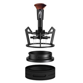 IKAPE Espresso Coffee V3 WDT Tool, 58mm Stirrer Distribution Tool, Equipped with 10-needle Stirrer, Adjustable Needle Height, Coffee Stirrer with Dosing Funnel & Stand