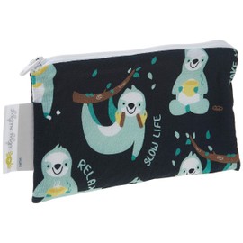 Itzy Ritzy Mini bolsas reutilizables para aperitivos – Paquete de 2 bolsas de 3.5 x 7 pulgadas sin BPA son seguras para alimentos y lavables para almacenar aperitivos, chupetes y maquillaje en una bolsa de pañales, bolso o bolsa de viaje, PhiliSLOTHical