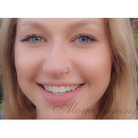 Fake Clip-On Nose Ring – 24g 7mm 14K Rose Gold Hoop - No Piercing Needed - Fake Nose Hoop