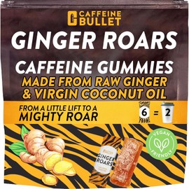 Caffeine Gummies 33mg per Ginger Chew | Fiery Plant-Based Vegan Energy Snack for Adults
