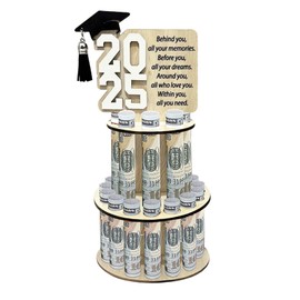 Graduation Gifts for Her Him 2025, 2025 Graduation Gifts Money Holder for Cash, Tiered Stand Class of 2025 High School Graduations Gift Congrats Party Decorations Supplies (Color 1)