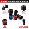 LLNDEI 27Pcs 3/8" Impact Socket Set, Metric(8-22mm) & SAE(5/16"-3/4")
