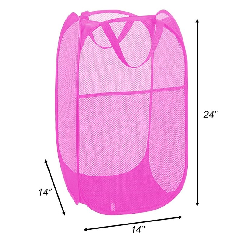 Larpur Popup Laundry Basket, Collapsible Portable Mesh Clothes Washing Laundry