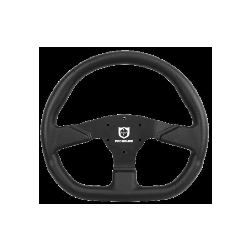 Pro Armor 13.75 "D" Shape Steering Wheel - Black, (A19UZ283BL)