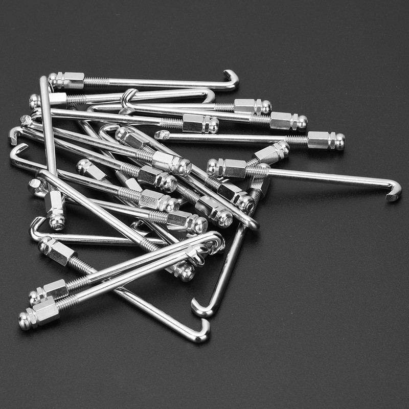 24Pcs Banjo Hooks Silver Metal Chrome Plated Parts Musical Instrument