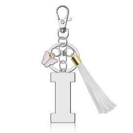 Ximalun Initial A-Z Keyring Alphabet Letter Keyring for Women Girls Letter Keychain Gift Initial Letter Keyring Charm for Key Purse Backpack Handbag