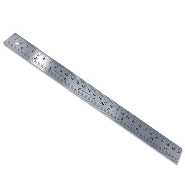 MSC Stainless Steel Metal Shatterproof Straight Edge Metric Ruler Ideal for Sewing (30 cm)