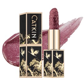 Catkin Rouge Moisture Lipstick, Waterproof Long Lasting Satin Highly Pigmented Smooth Soft Glitter Glow Finish 0.13 Ounce CO171 Gobi