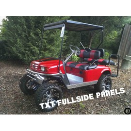 Ezgo TXT Golf Cart Polished Aluminum Diamond Plate Rocker Panel Set